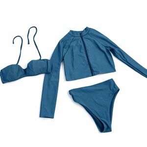 Victoria's Secret Blue Swim Rashguard Set